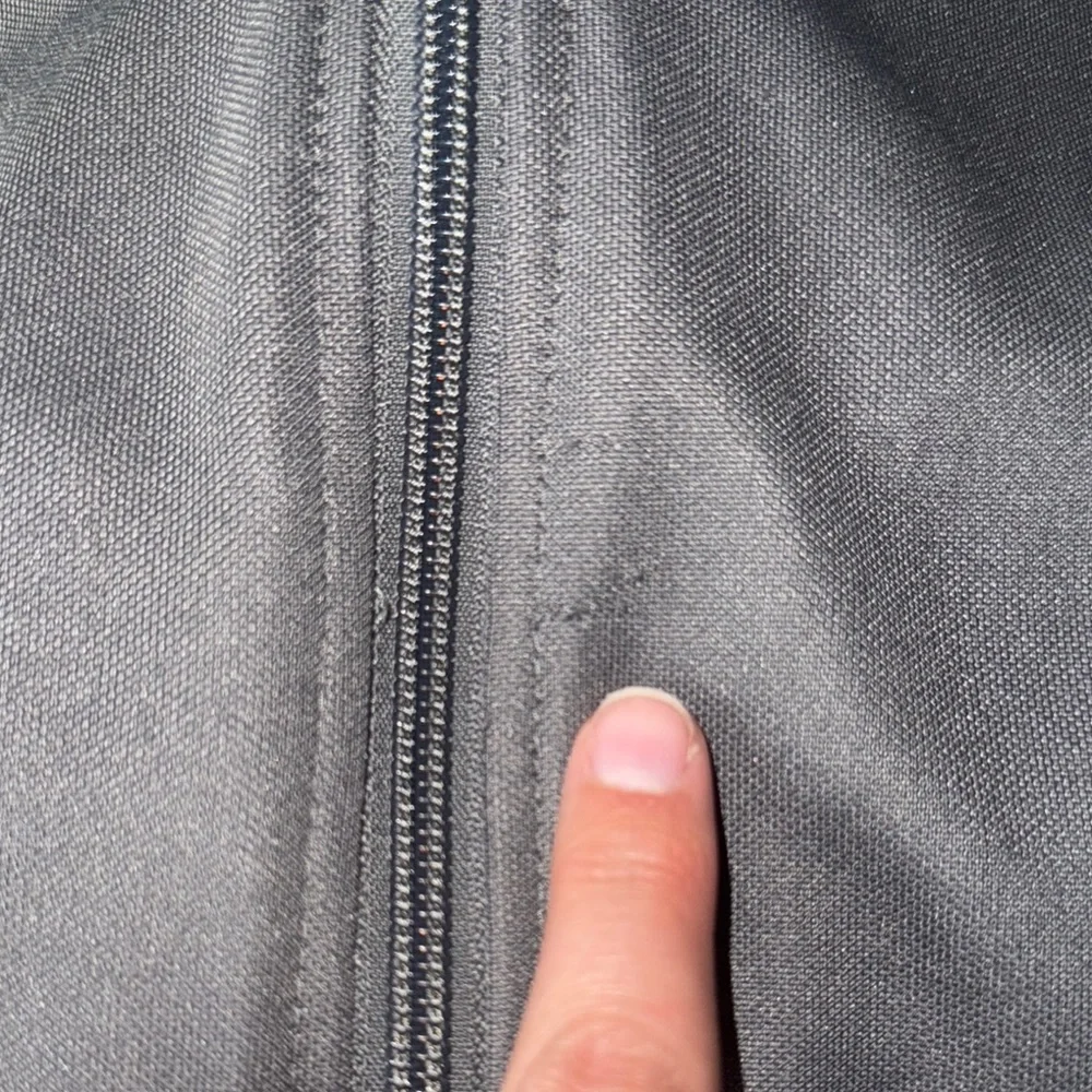 Adidas 2XL Gray Windbreaker Jacket with Signature Stripes